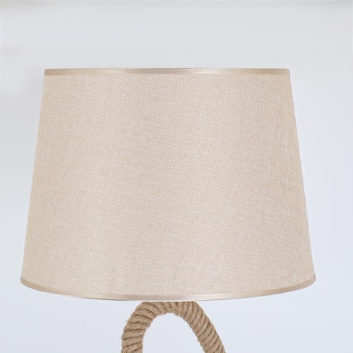 أباجورة ستاند حديد منسوج بالحبل لون بيج مقاس 40x15...