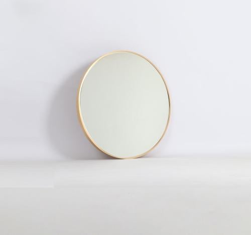 مرايا جدارية بتصميم عصري أنيق لون ذهبى -80 سم