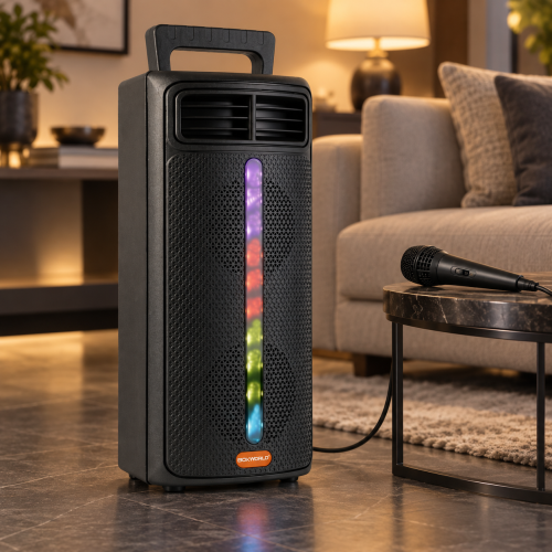 مكبر صوت بلوتوث كراون KW-52225 محمول مع إضاءة RGB وراديو FM