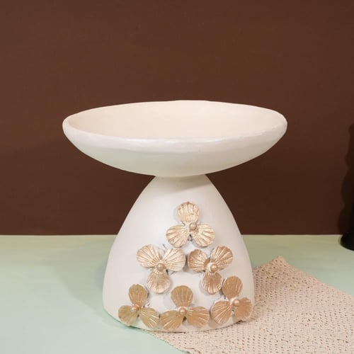 صحن تقديم الحلوى ريزين باللون الأبيض مقاس 29 سم- ع...