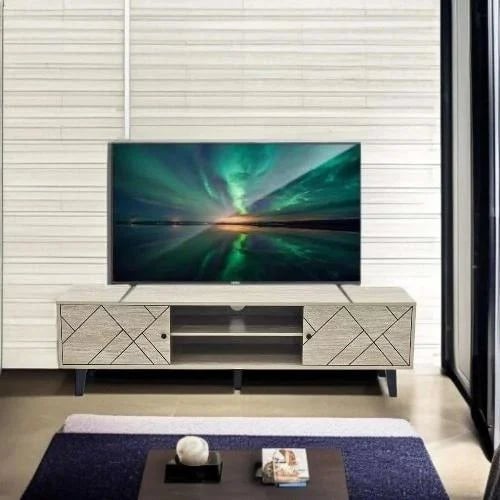 طاولة تلفزيون خشب باللون البيج مقاس 160x45x40 سم