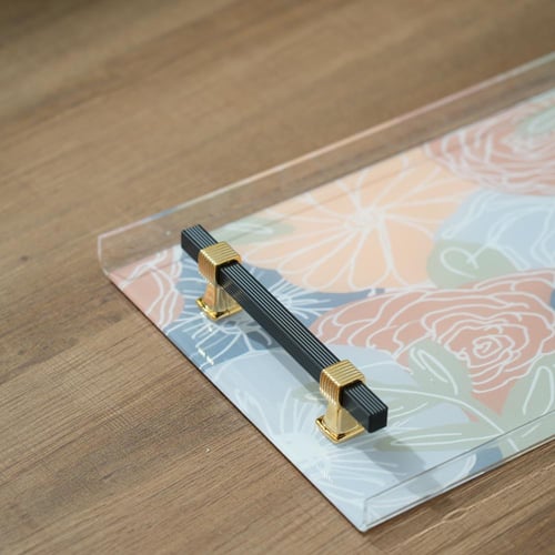 صينية تقديم اكريلك بتصميم مميز بالوان متعددة مقاس...