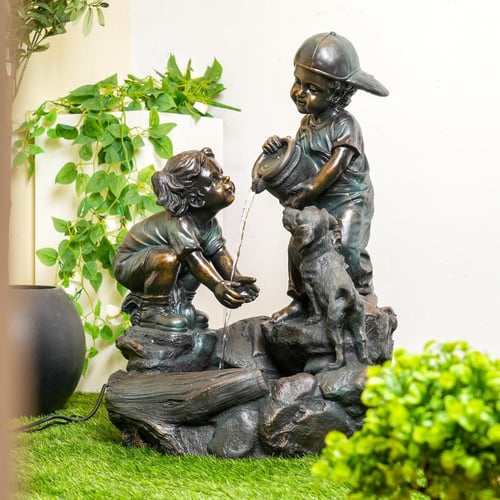 نافورة مياة بتصميم أطفال صغار مقاس 70x50x30 سم