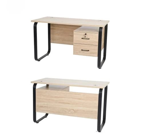 مكتب خشب مع ادراج لون خشبي فاتح مقاس 120x60x75 سم