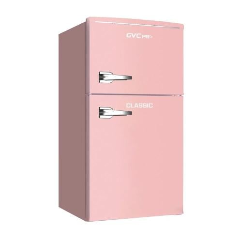 ثلاجة صغيره بابين من جي في سي برو – لون وردي