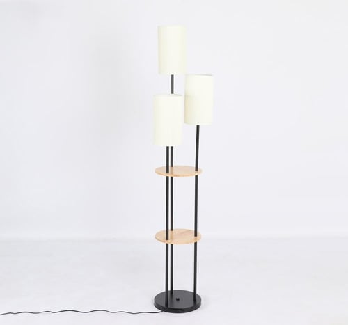 اباجورة ستاند بتصميم عصري باللون الأسود x الأبيض