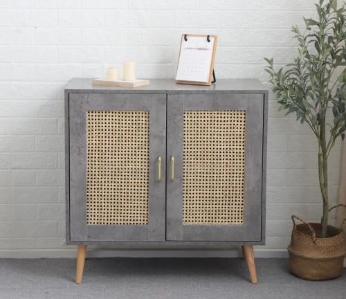 دولاب تخزين بتصميم مميز باللون الرمادى والبيج مقاس...