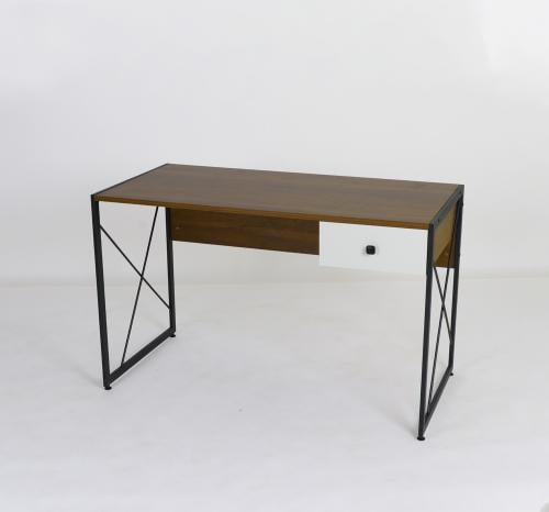 مكتب خشب مع درج لون بني x أسود مقاس 120x60x75 سم