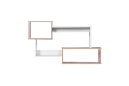 أرفف حائط خشب ماليزي لون أبيض X خشبي مقاس 88x20x52...