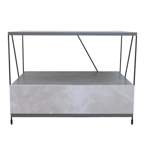 كومدينه سرير مع رف تخزين لون رمادي – 45×61×40 سم