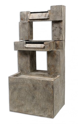 نافورة مياة مكونة من طبقات لون رمادي مقاس 40×34×90...
