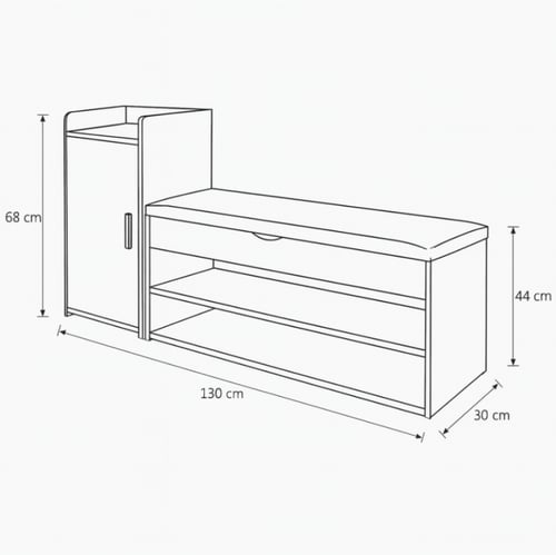 خزانة أحذية مع وساده علويه مبطنه بلون بني مقاس 100...