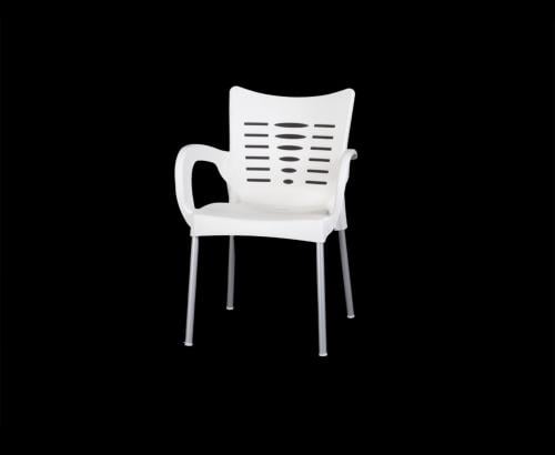 كرسي بلاستيك عملي بتصميم عصري وأرجل معدنية متينة ل...