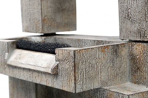 نافورة مياة مكونة من طبقات لون رمادي مقاس 40×34×90...