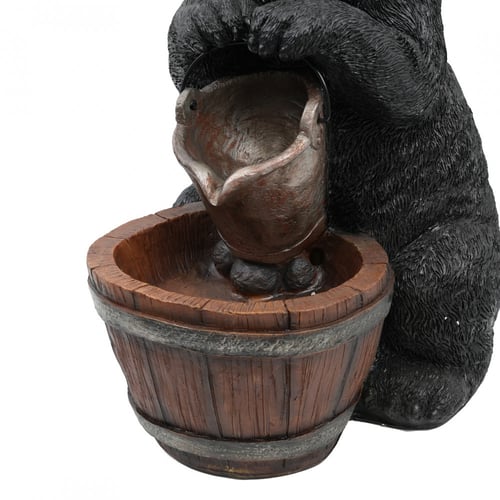 نافورة مياه علي شكل دب باللون الاسود مقاس 67x38 سم