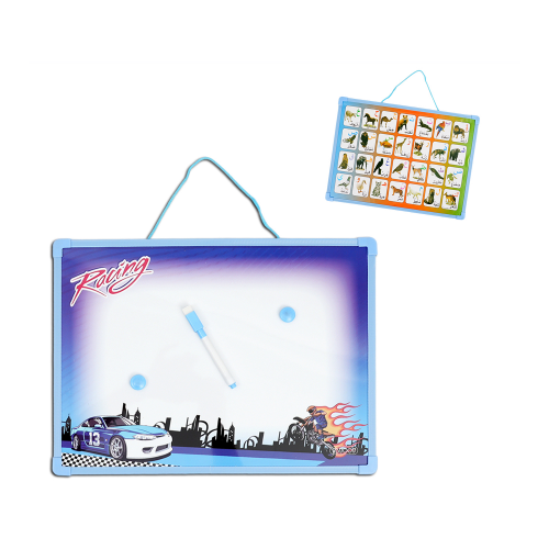 سبورة تعليمية ذات وجهين للأطفال بتصميم ريسينج لون...