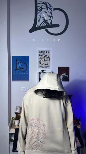 Beige hoodies
