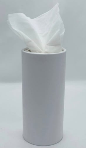 مناديل اسطوانية لون ابيض