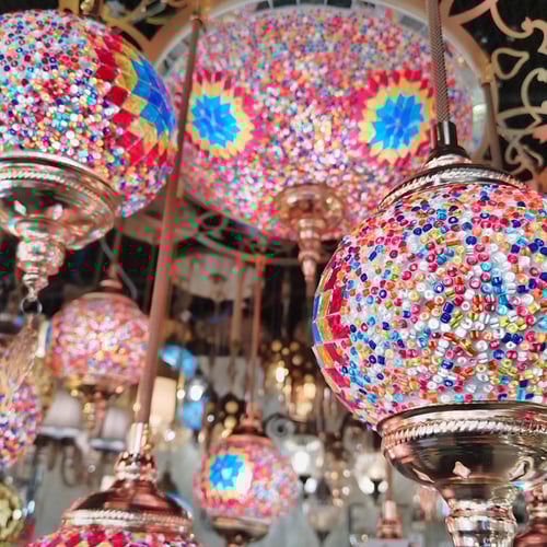 نجفة تركي موزاييك احمر 12 + 1