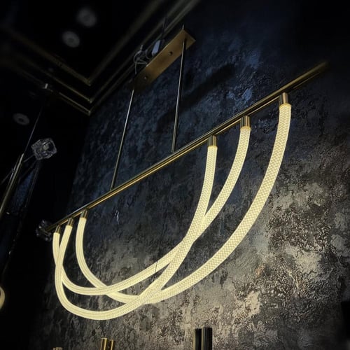 نجفة اشرطة ليد ذهبي 115 سم