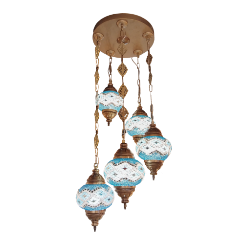 نجفة تركي موزاييك ازرق