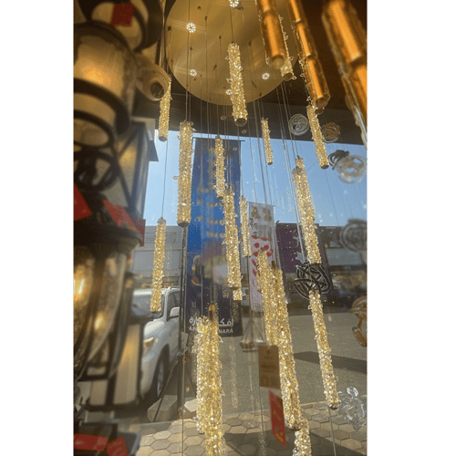 نجفة مودرن 5 متر 25 قطعة كريستال