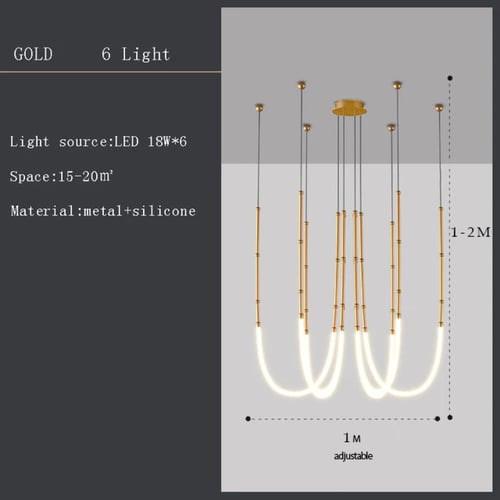 نجفة ليد سداسية ذهبي