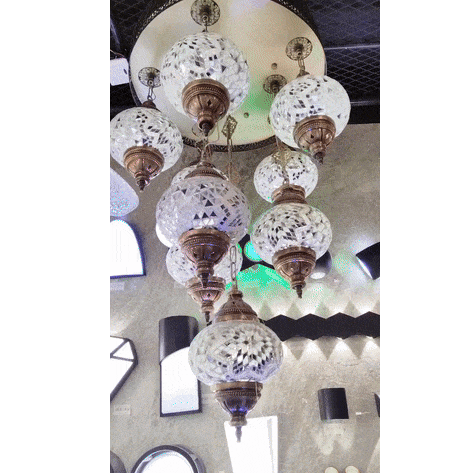 نجفة تركي موزاييك ابيض