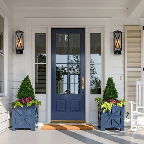 فانوس جداري اسود مستطيل 48 سم