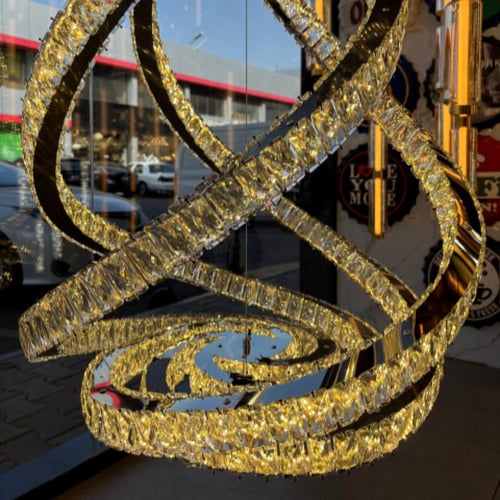 نجفة درج كريستال 5 متر