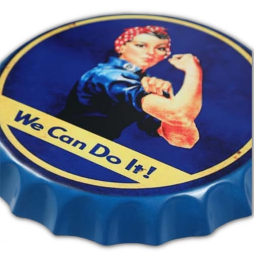 لوحة ديكور غطاء قارورة دائري WE CAN DO IT