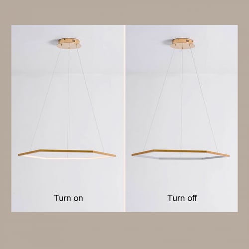 نجف مودرن ذهبي مسدس الماس 60 سم