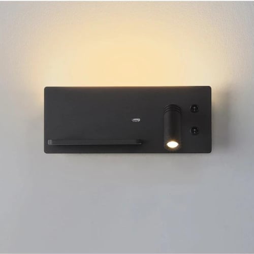 جداري مودرن اسود مع شاحن wifi و usb فيوتشارج