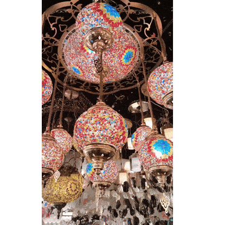 نجفة تركي موزاييك احمر 12 + 1