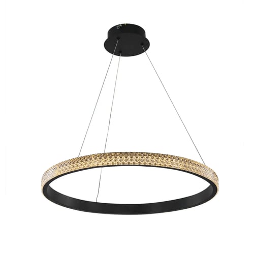 نجفة ليد مودرن اسود 80 / 60 سم