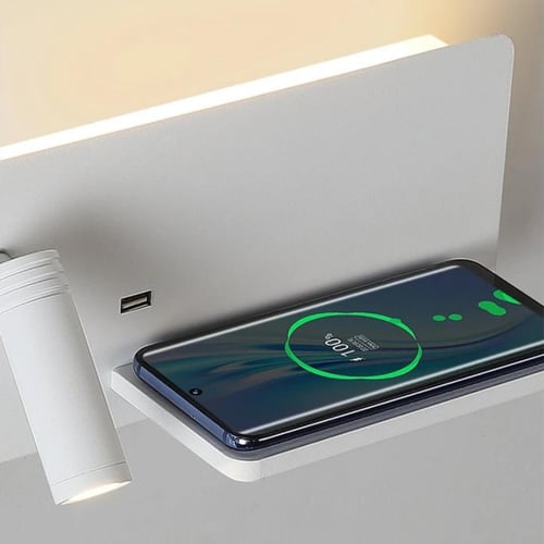 جداري مودرن اسود مع شاحن wifi و usb فيوتشارج