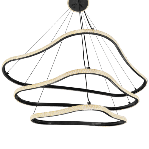 نجفة ليد مودرن اسود ثلاث حلقات