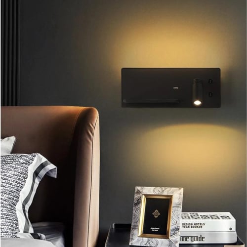 جداري مودرن اسود مع شاحن wifi و usb فيوتشارج