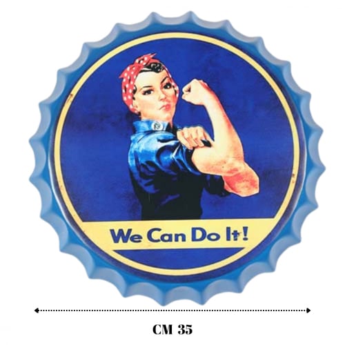 لوحة ديكور غطاء قارورة دائري WE CAN DO IT