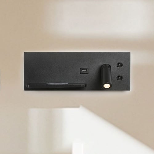 جداري مودرن اسود مع شاحن wifi و usb فيوتشارج