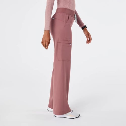 Figs, Mauve High Waisted Isabel Wide Leg Pants