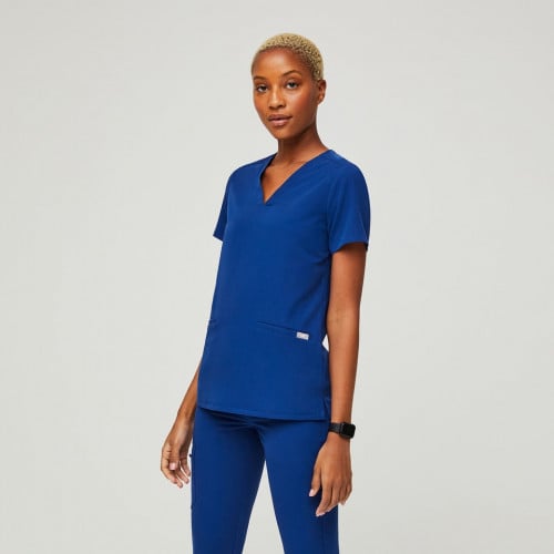 Figs, Electric Blue Casma Top