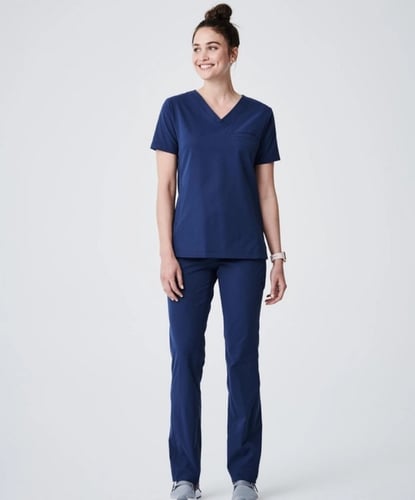 Medelita, Navy Blue Vista Scrub Top