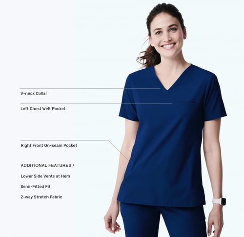 Medelita, Grey Vista Scrub Top