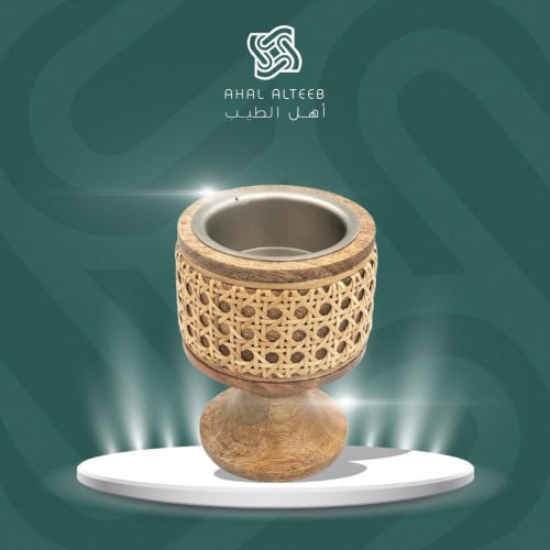 مبخرة خشب زان بقاعدة صغيرة