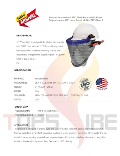 درع الوجه القوسي / قناع - وجه وقاية من فلاش الكهرب...