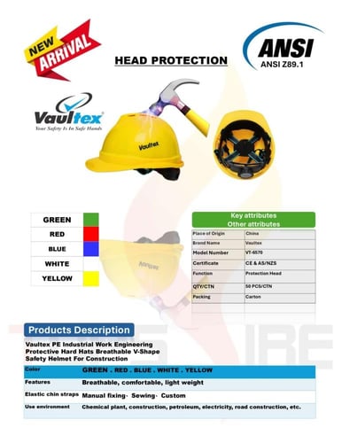 خوذة سلامة مخرم - ماركة فولتكس