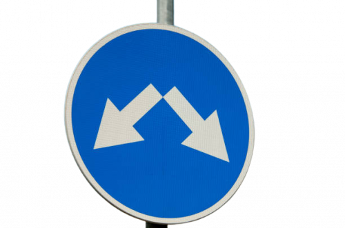 لوحة ارشادية دائرية مقاس 60*60 سهم مزدوج