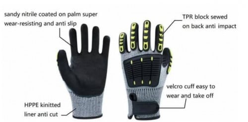 قفازات عمل مقاومة للقطع والصدمات ، زيت ، ملابس أما...