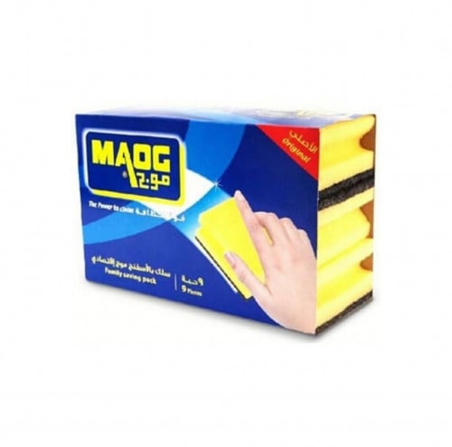 اسفنج تنظيف أواني / موج / ربطة / 6 حبات